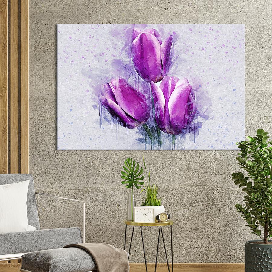 Картина на полотні Три тюльпани 75x50 см (861-1)