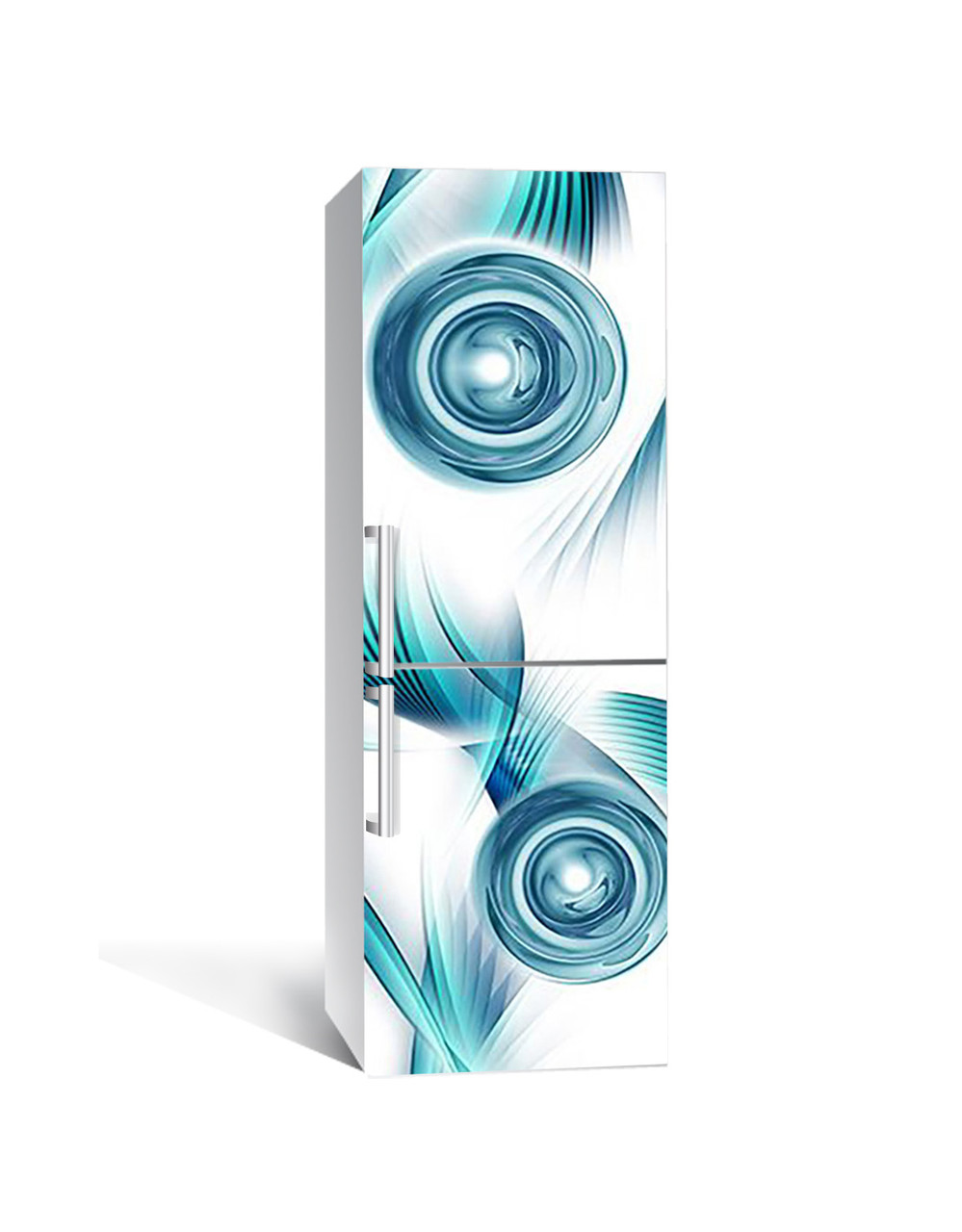 Наліпка 3D на холодильник Zatarga "Бірюзові вихори" вінілова 650х2000 мм