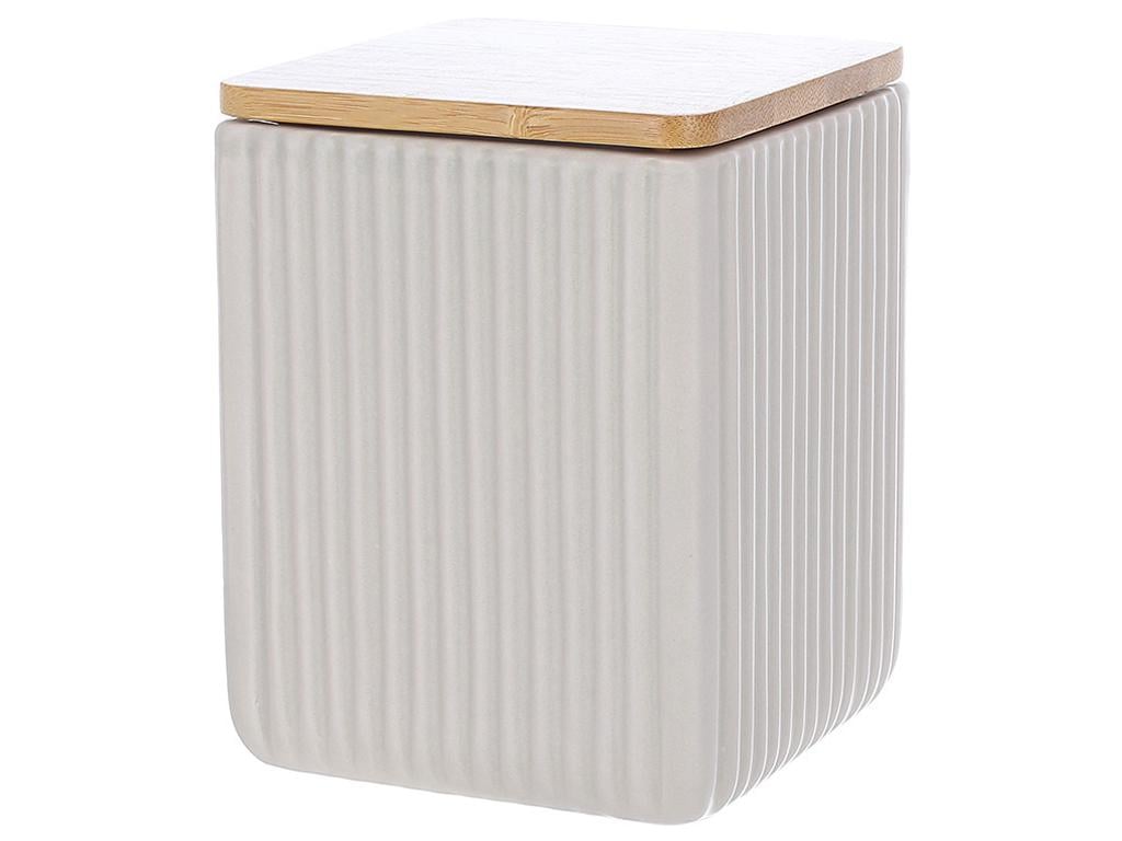 Банка керамическая с бамбуковой крышкой Scandi Beige 10х13 см 900 мл (BDI-304-018)