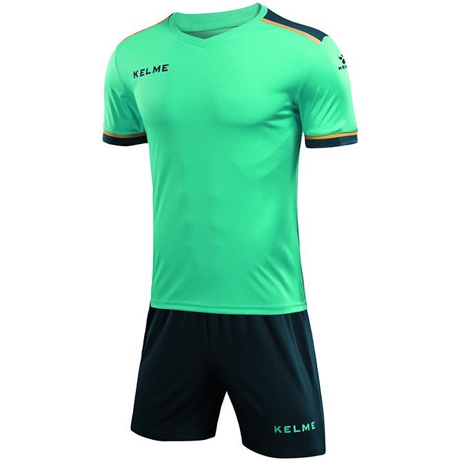 Комплект футбольной формы Kelme Segovia к/р L Мятный/Темно-зеленый