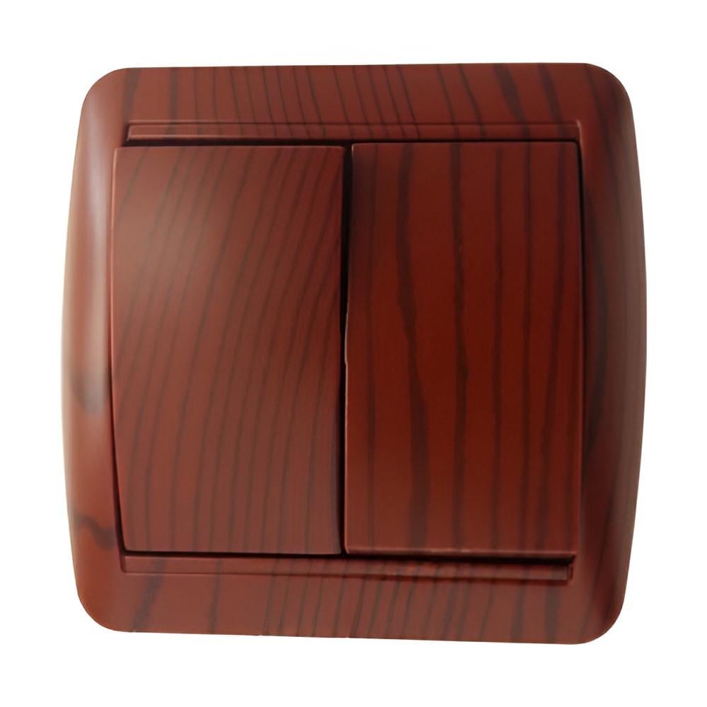 Выключатель накладной двухклавишный Lemanso Магнолия Вишня (LMR2202) Выключатель накладной двухклавишный Lemanso Магнолия Вишня (LMR2202)