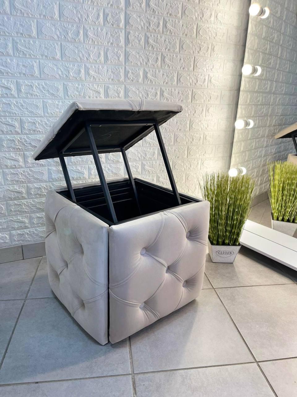 Пуф Каретна стяжка велюр 5в1 Бежевий