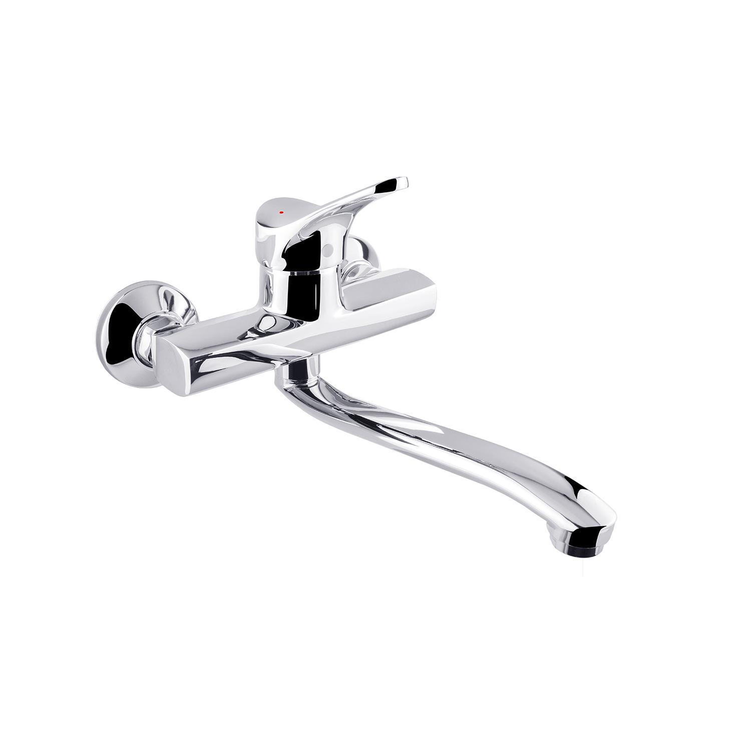 Смеситель для кухни KRONER Bayern CV012074 настенный однорычажный Хром (147654)