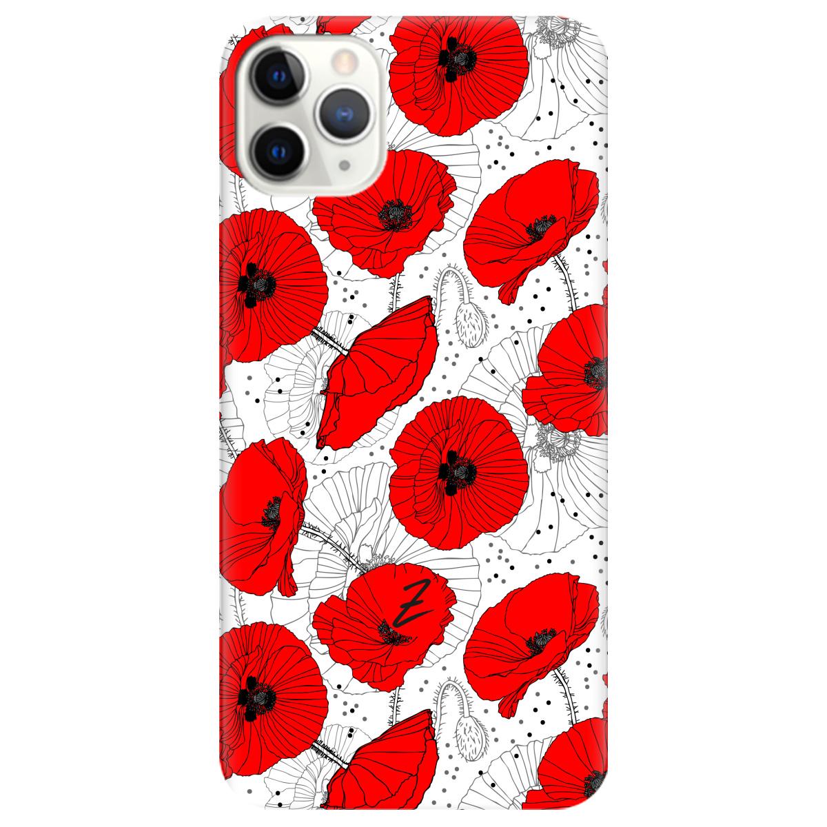 Силиконовый чехол Zorrov для Apple iPhone 11 Pro - Red flower (12180040179072224)