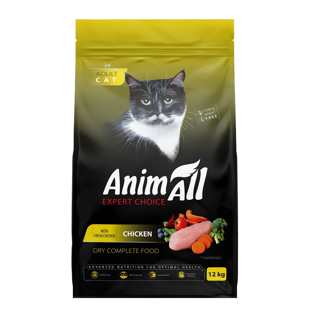 Корм сухий для котів AnimAll зі свіжою куркою 12 кг (34422814)