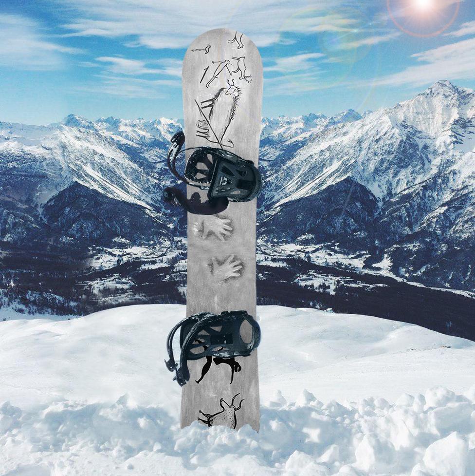 Наклейки на сноуборд Наскальные рисунки/Cave Painting (bord_1367)