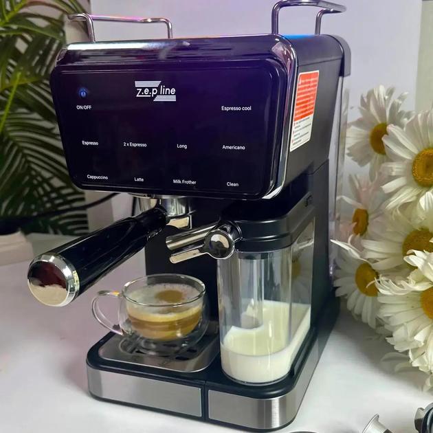 Кофемашина рожковая Zepline ZP-6803 с капучинатором и сенсорным управлением 8 напитков - фото 2