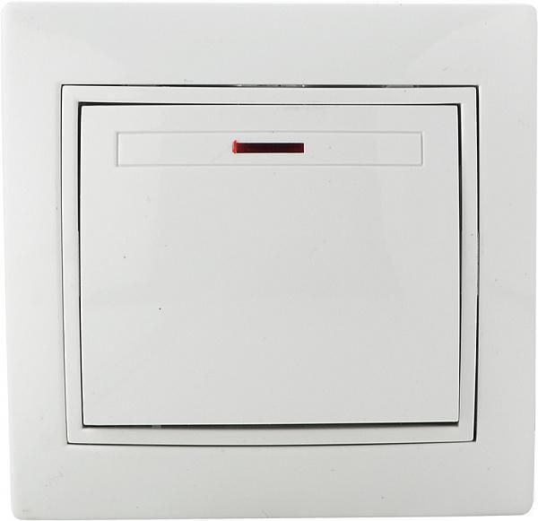 Выключатель АСКО-УКРЕМ FL 1-клавишный с подсветкой Белый (BBсб10-1-1-Fl-W)