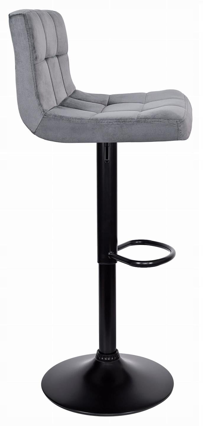 Барний стілець зі спинкою Bonro B-0106 велюр Cірий/Чорний (4772) - фото 3
