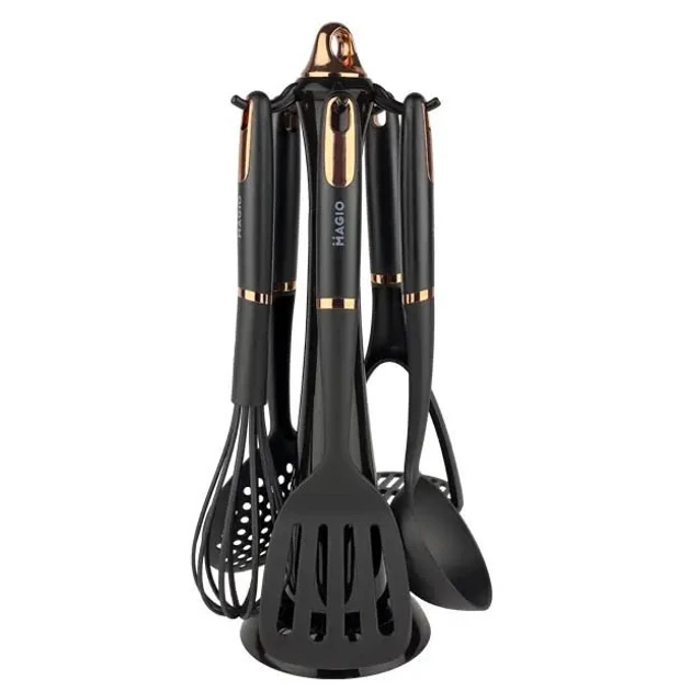 Набор кухонных приборов Magio MG-1125 5 пр. и подставка Черный (2361573166)