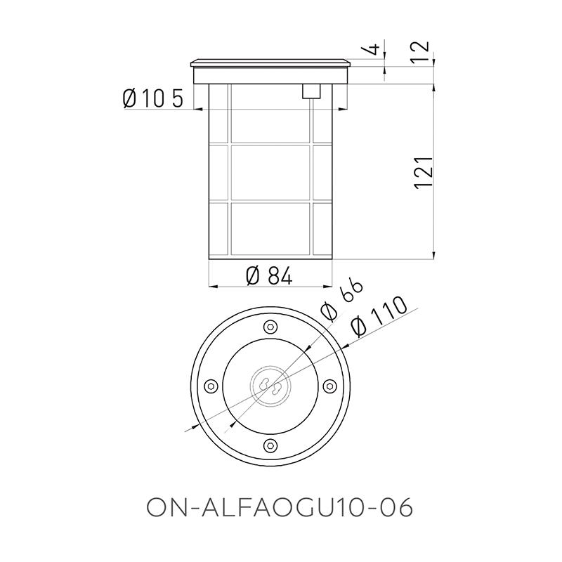 Светильник грунтовый ALFA GU10 50 Вт IP67 круглый инокс Ø 11 см (ON-ALFAOGU10-06) - фото 2 Светильник грунтовый ALFA GU10 50 Вт IP67 круглый инокс Ø 11 см (ON-ALFAOGU10-06) - фото 2
