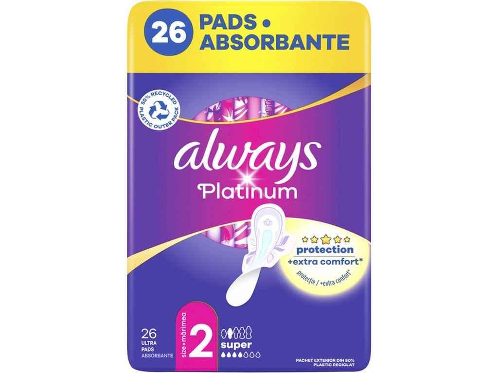 Прокладки гігієнічні Always Platinum Super Quatro денні 4 краплі 26 шт. (1107279)