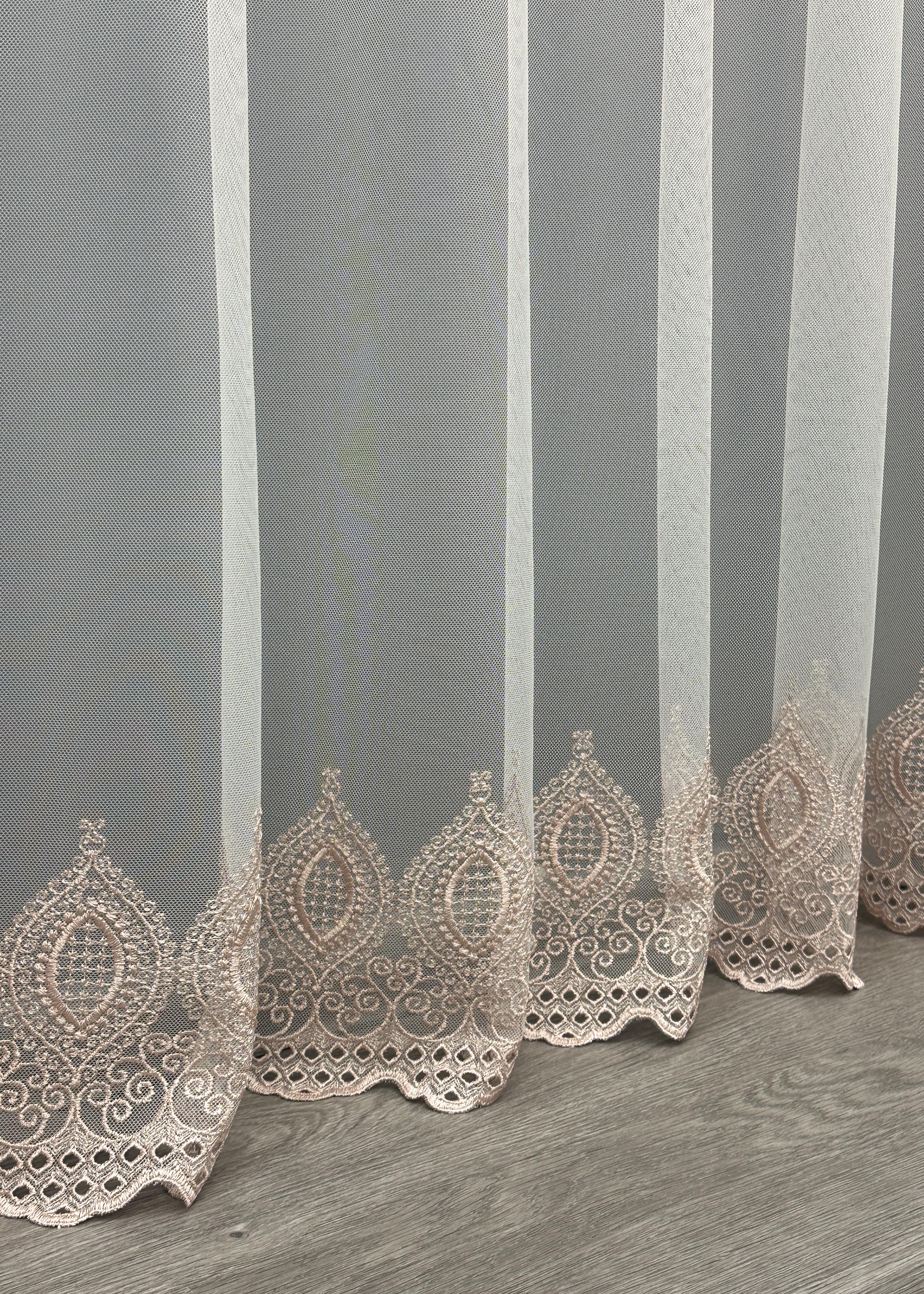 Тюль VR-Textil 1659т Грек-сітка з вишивкою 300х270 см Молочний/Пудровий (42-0667) - фото 8 Тюль VR-Textil 1659т Грек-сітка з вишивкою 300х270 см Молочний/Пудровий (42-0667) - фото 8