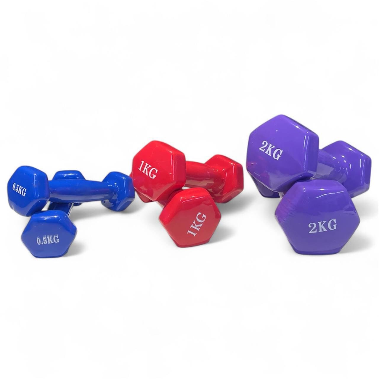 Набор гантель Feel Fit 7 кг с виниловым покрытием 0,5 кг 1 кг 2 кг по 2 штуки каждого веса Набор гантель Feel Fit 7 кг с виниловым покрытием 0,5 кг 1 кг 2 кг по 2 штуки каждого веса