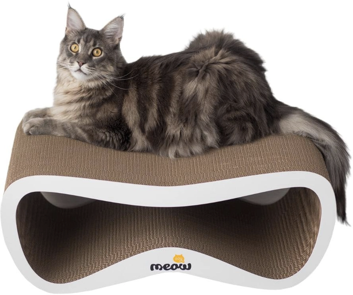 Лежанка когтеточка для котов Say Meow из гофрокартона с белым фасадом 67х27х35 см (1875422357)