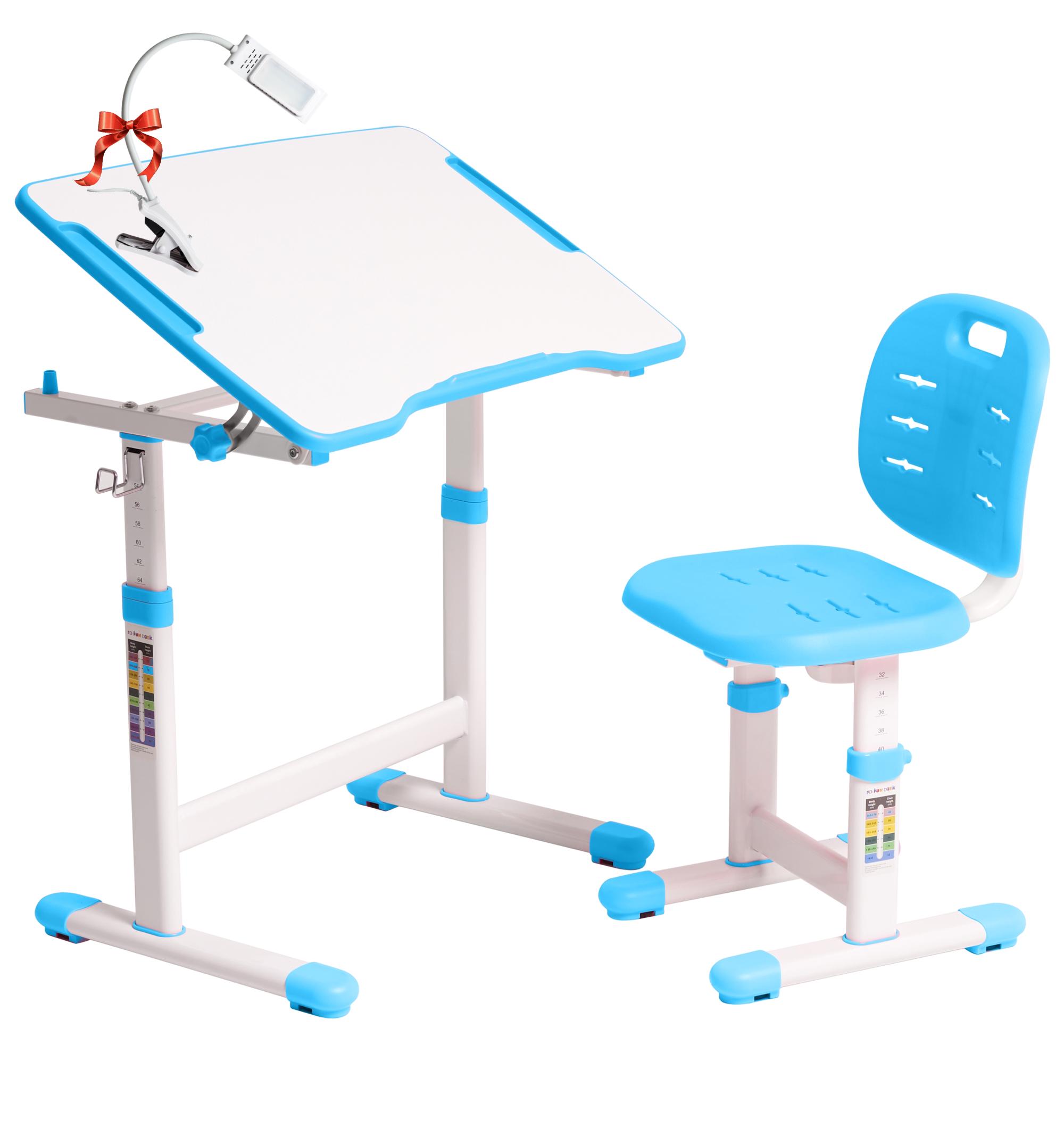 Набір шкільна парта і стілець з регулюванням висоти Fundesk Omino Blue Блакитний - фото 3 Набір шкільна парта і стілець з регулюванням висоти Fundesk Omino Blue Блакитний - фото 3