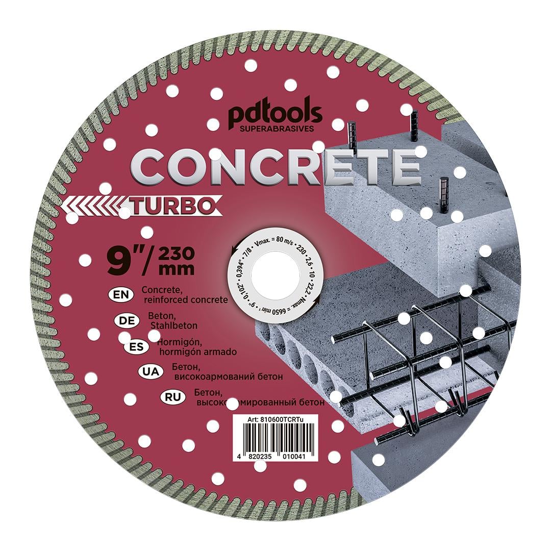 Круг алмазный отрезной PDTools 1A1R 230 CONCRETE TURBO для ручного инструмента (37772292)