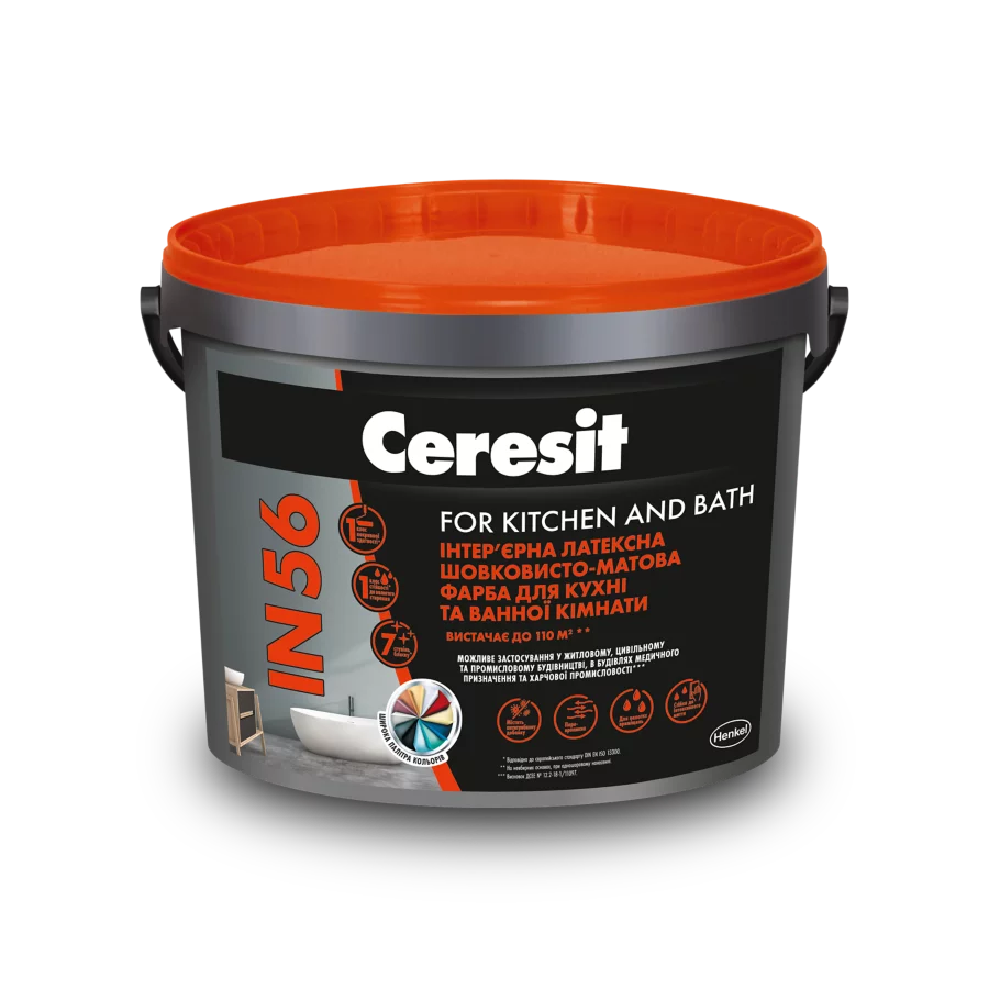 Ceresit IN 56 For Kitchen & Bath Base A 5 л інтер'єрна фарба