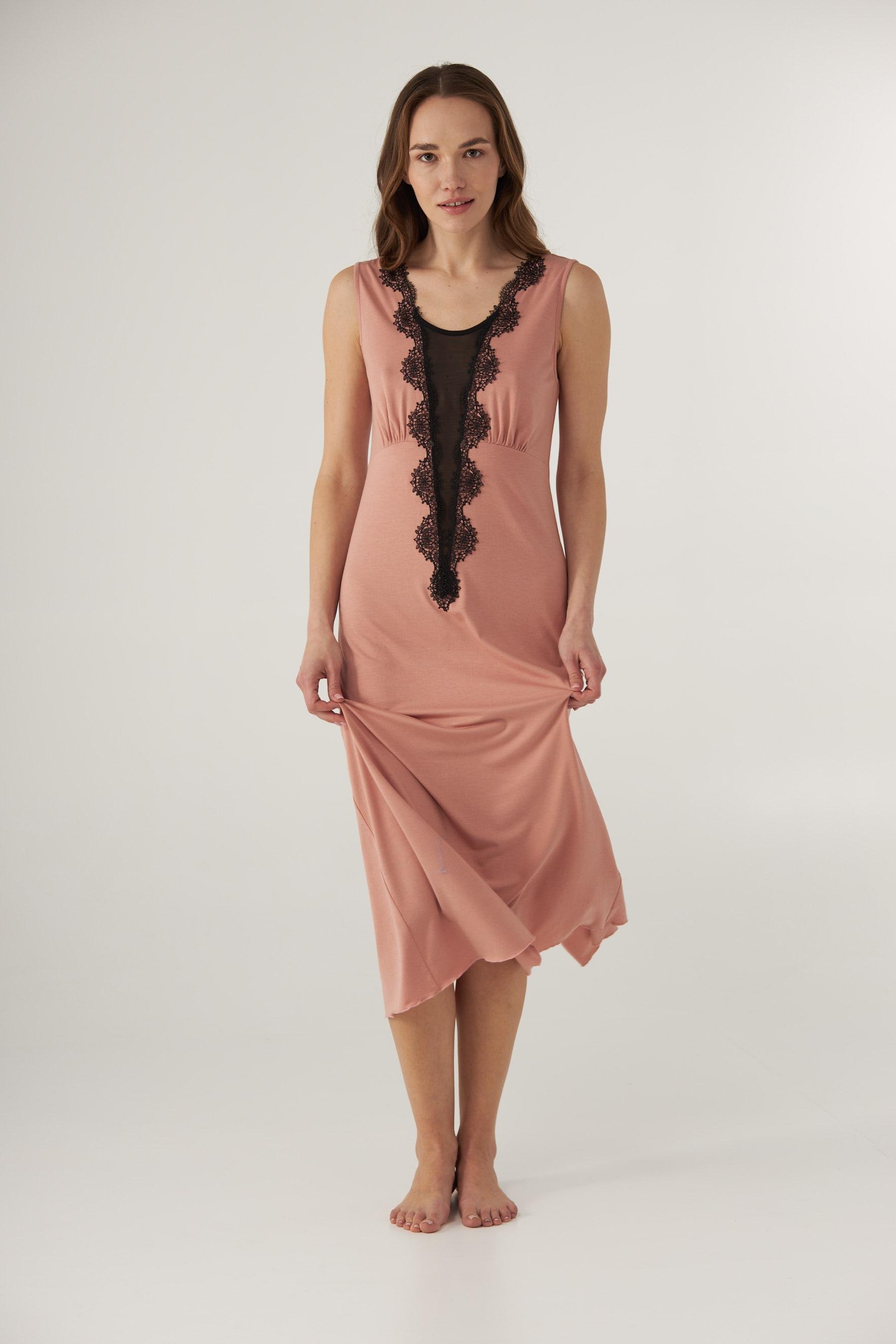 Ночная рубашка длинная Ellen Honey ldm 111/06/04 3XL Пыльная роза