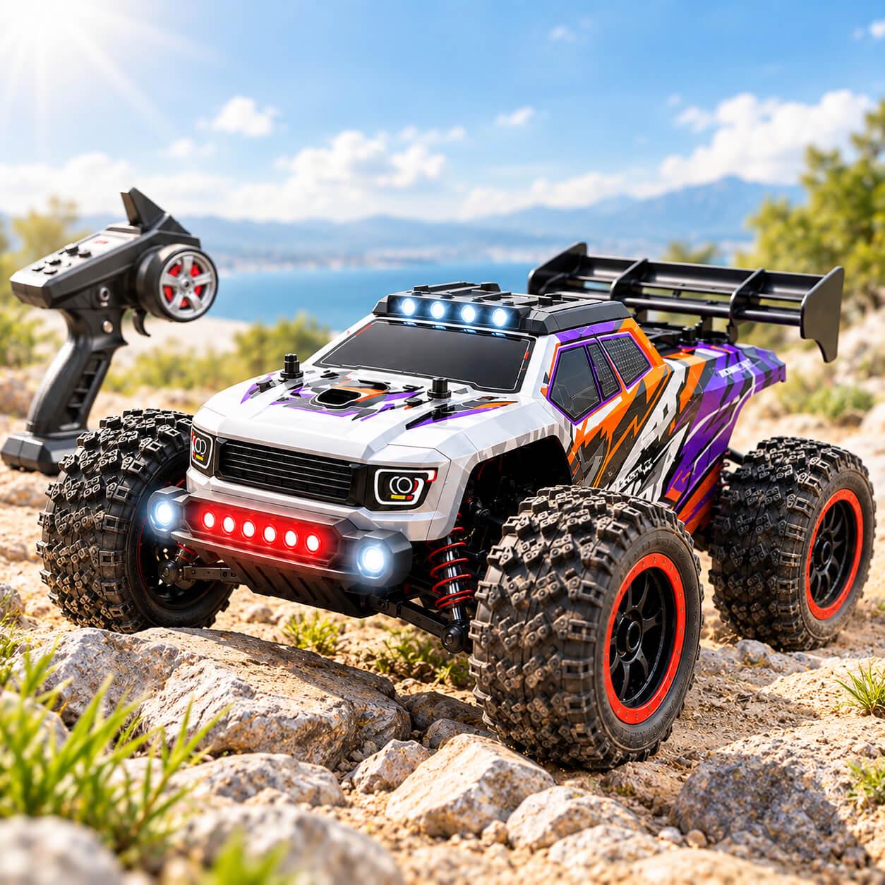 Радиоуправляющая машина ZLL SG316 PRO 1:16 4WD до 40 км/ч с LED-подсветкой Бело-фиолетовый Радиоуправляющая машина ZLL SG316 PRO 1:16 4WD до 40 км/ч с LED-подсветкой Бело-фиолетовый