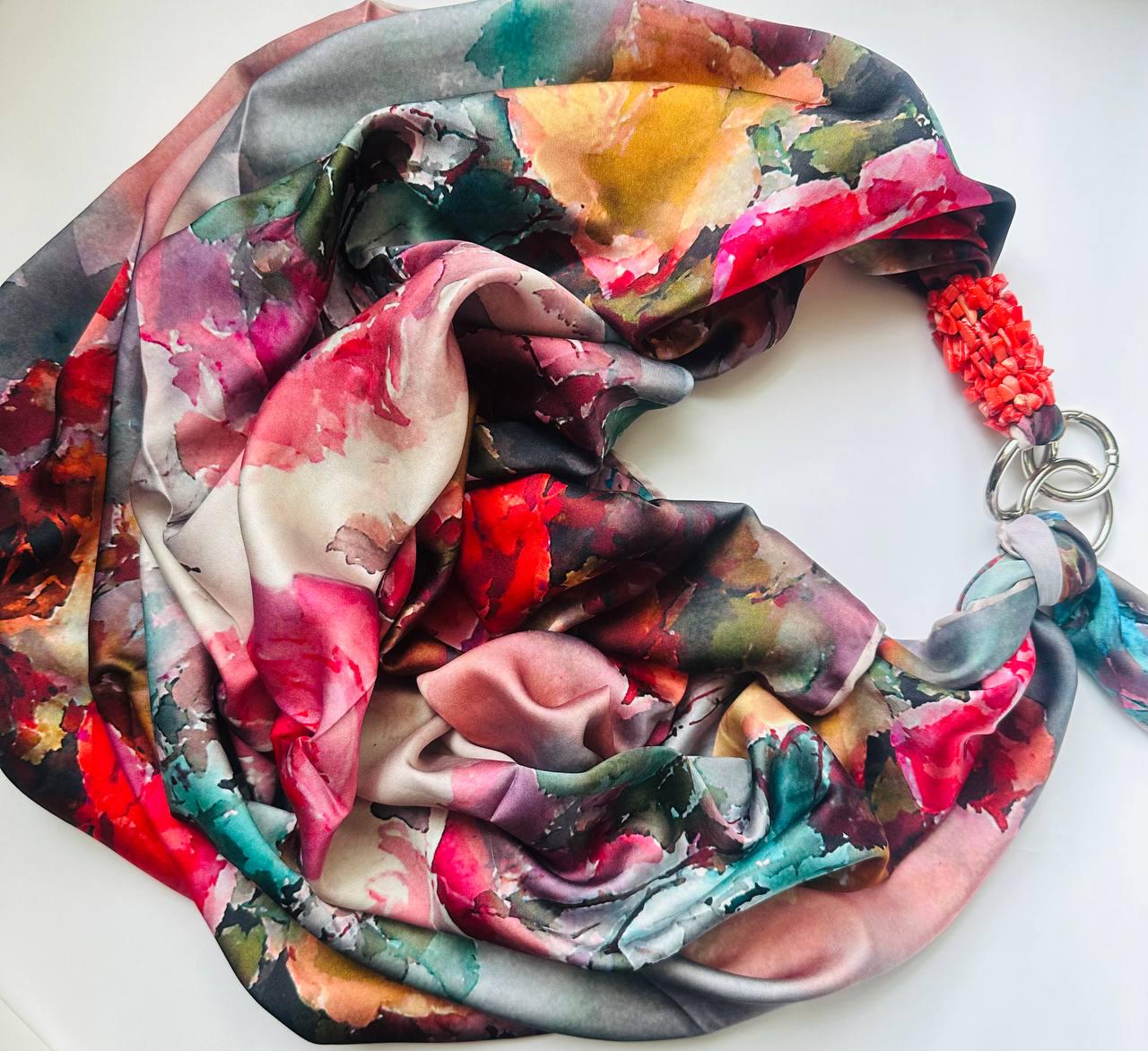 Платок My Scarf Сад любви украшен кораллом 90x90 см (27206755) Платок My Scarf Сад любви украшен кораллом 90x90 см (27206755)