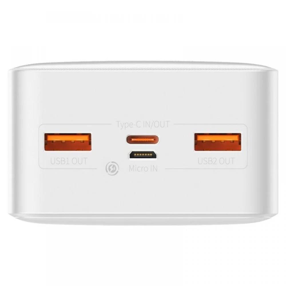 Повербанк BASEUS Bipow Digital Display QC PD 20W 30000 mAh Белый (25397254) - фото 7