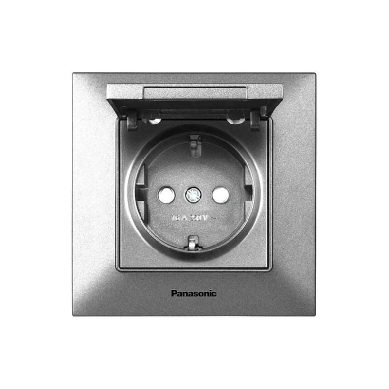 Розетка с заземлением Panasonic Arkedia Slim с защитными шторками и крышкой ABS Серебристый (WNTC02102S UA1) Розетка с заземлением Panasonic Arkedia Slim с защитными шторками и крышкой ABS Серебристый (WNTC02102S UA1)