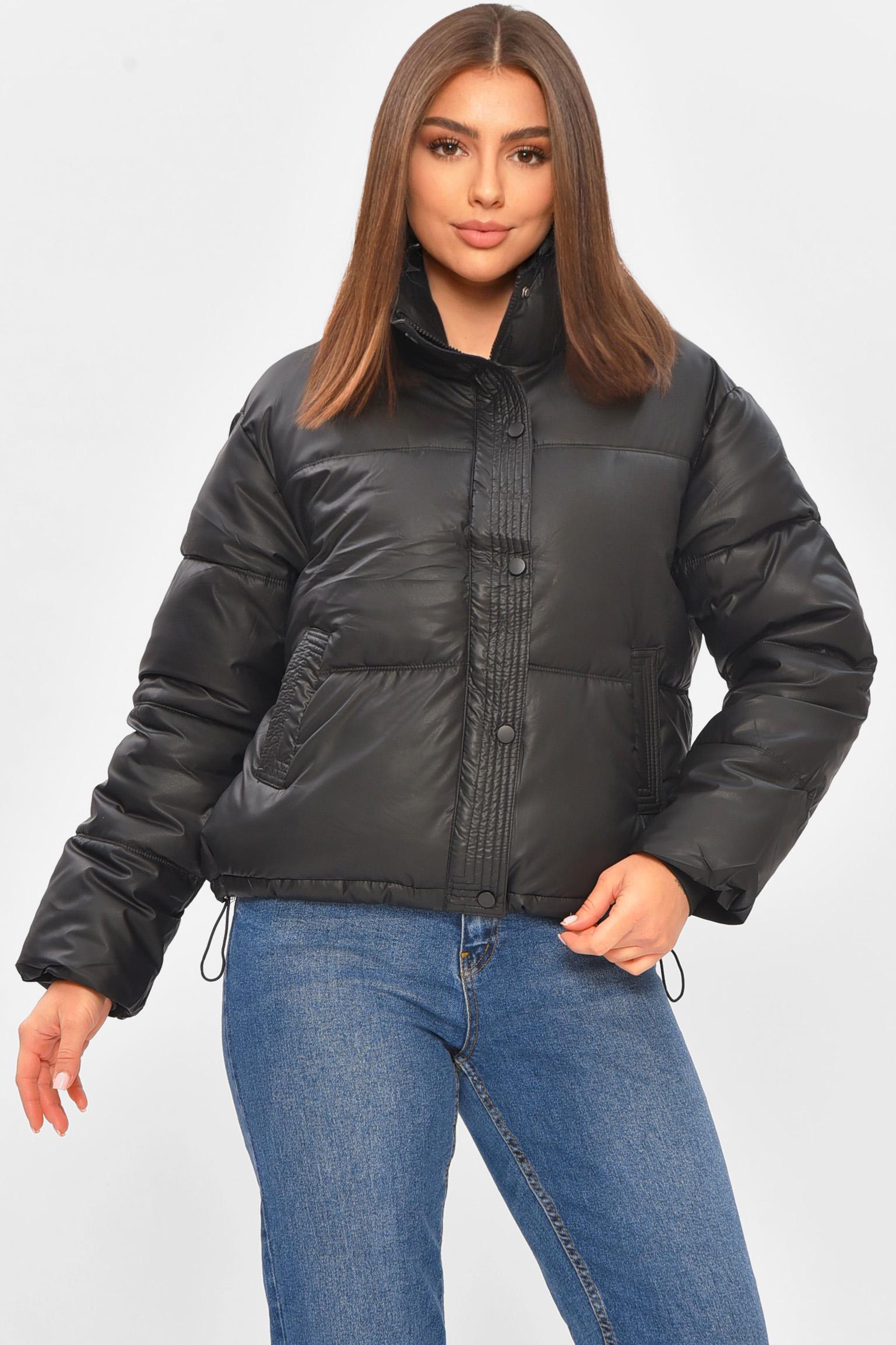 Куртка женская демисезонная с эко кожи XL Черный (206134) Куртка женская демисезонная с эко кожи XL Черный (206134)