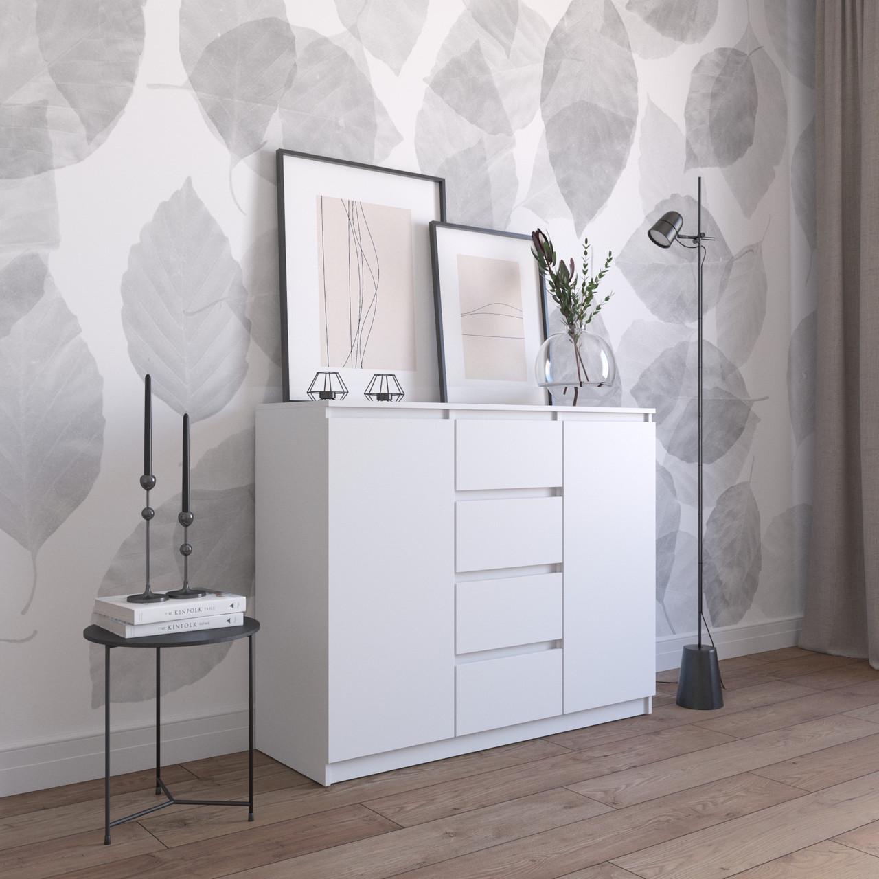 Комод з шухлядами та відділеннями з полицями Вайс R-11 120х40х98 см Білий (30302433) - фото 1 Комод з шухлядами та відділеннями з полицями Вайс R-11 120х40х98 см Білий (30302433) - фото 1