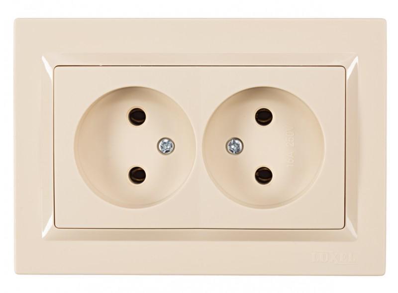 Розетка Luxel Jazz 9307 2-я б/з Кремовый (00000038497)