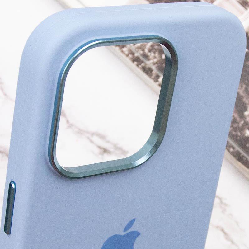 Противоударный чехол Silicone Case Metal Buttons (AA) для Apple iPhone 13 Pro Max (6.7") Голубой / Blue Fog - фото 8