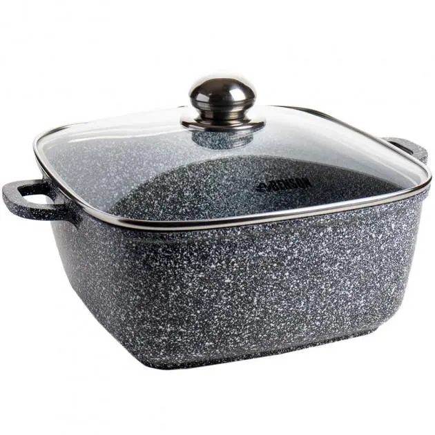 Кастрюля котел с крышкой Benson BN-361 из литого алюминия 3 л Черный (BN-361)