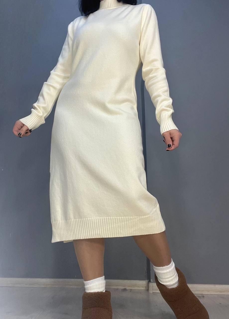 Платье женское ACCORDDREAM 2858 свитер длинное оверсайз воротник стойка разрез OS Молочный (3212) - фото 7 Платье женское ACCORDDREAM 2858 свитер длинное оверсайз воротник стойка разрез OS Молочный (3212) - фото 7