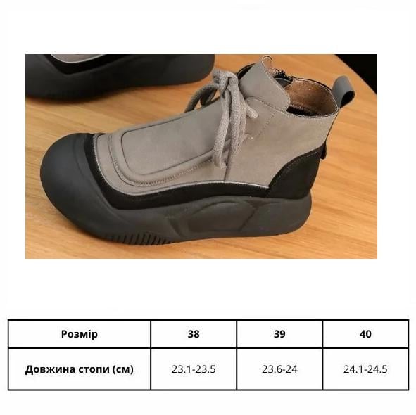 Ботинки женские демисезонные C00205-5 из искусственной кожи р. 38 23,1-23,5 см в Черный/Серый - фото 6 Ботинки женские демисезонные C00205-5 из искусственной кожи р. 38 23,1-23,5 см в Черный/Серый - фото 6