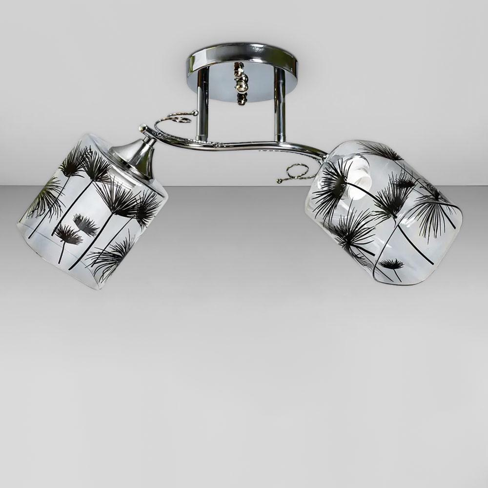 Люстра потолочная Light House SC-18862/2 CR с узором 470х180х320 мм Хром/Прозрачный