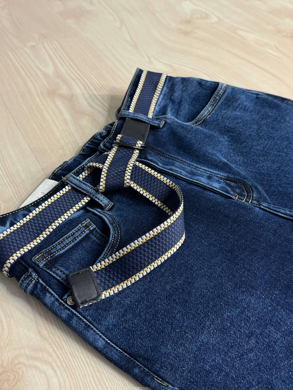 Джинсы женские Derun 8226 утепленные палаццо на флисе с ремнем р. 33 Синий (5669) - фото 5 Джинсы женские Derun 8226 утепленные палаццо на флисе с ремнем р. 33 Синий (5669) - фото 5