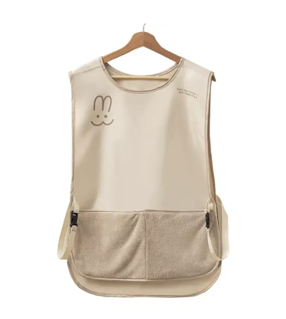 Фартук кухонный водонепроницаемый с карманом и полотенцем для рук Бежевый (36276095)