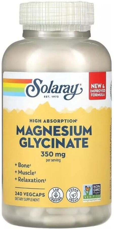 Магний глицинат Solaray Magnesium Glycinate 350 мг 240 капсул