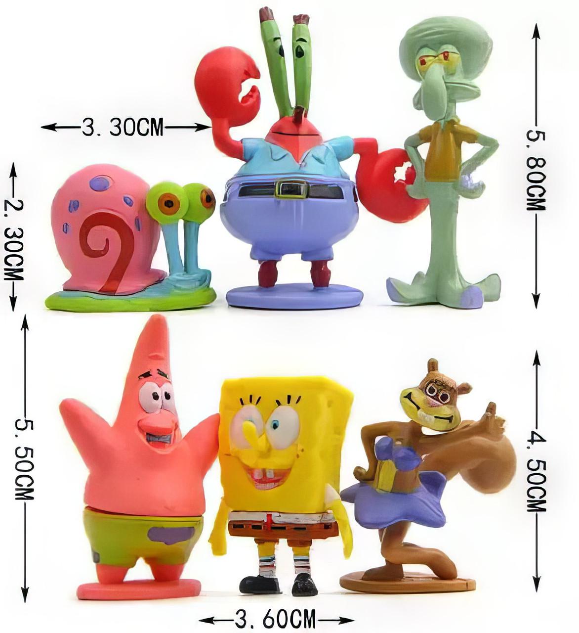 Набор фигурок Spongebob Губка Боб 6в1 3-6 см - фото 2