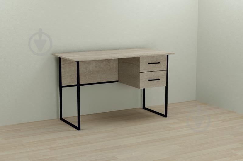 Компьютерный стол Ferrum-decor Дакота 75x140x60 черный ДСП Дуб Сонома 16мм