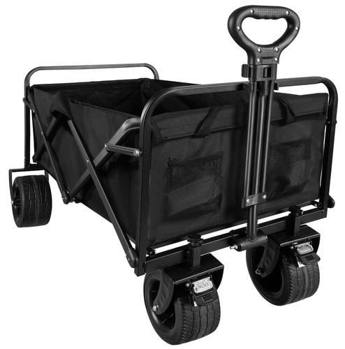 Тележка складная транспортная для пляжа и сада на колесах грузоподъемностью 100 кг Черный