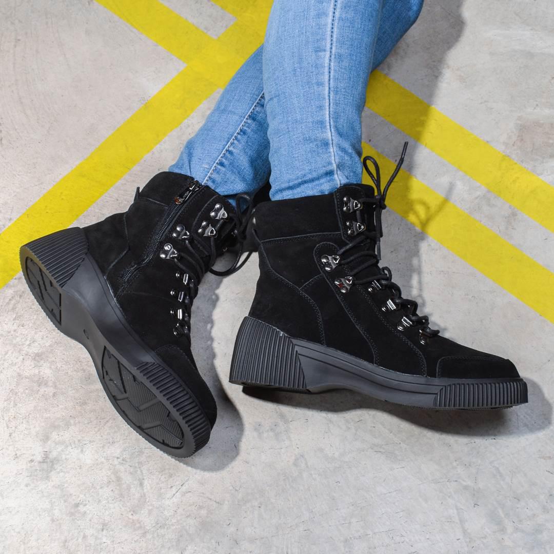 Ботинки женские зимние замшевые на меху 324383 р. 39 25 см