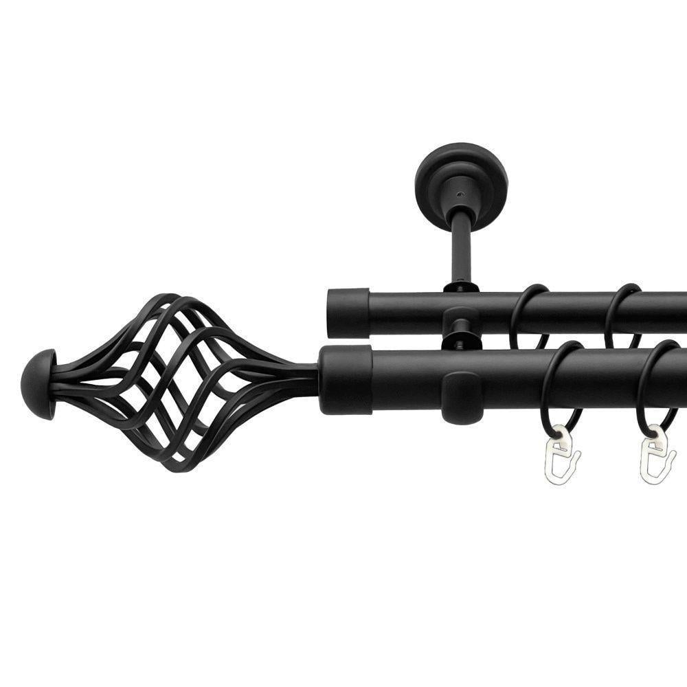 Карниз металевий Orvit Арезо двохрядний 25/19 мм 160 см Чорний оксамит (000-7271)