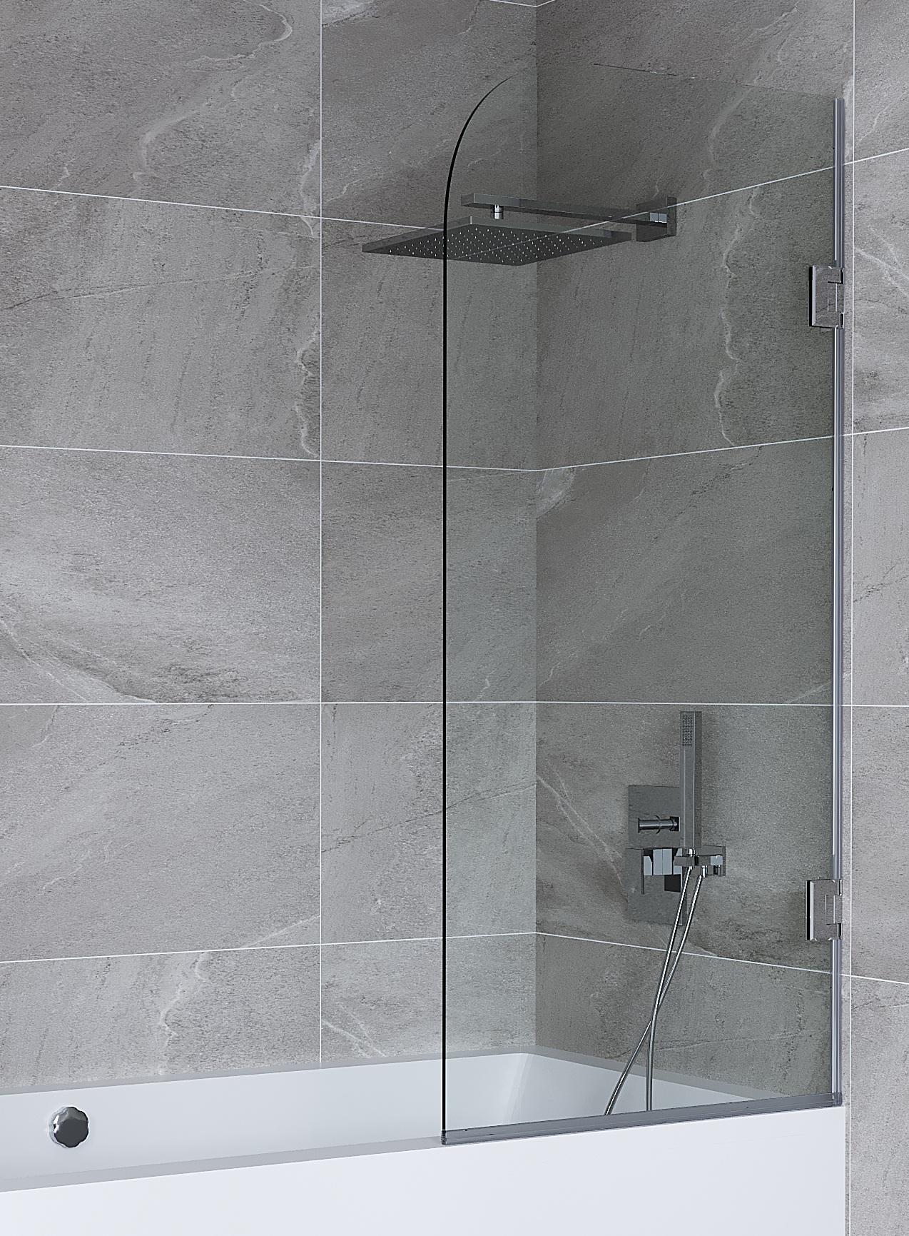 Шторка для ванной відкривна Barbara 500х1400 мм прозора скляна на ванну Шторка для ванной відкривна Barbara 500х1400 мм прозора скляна на ванну