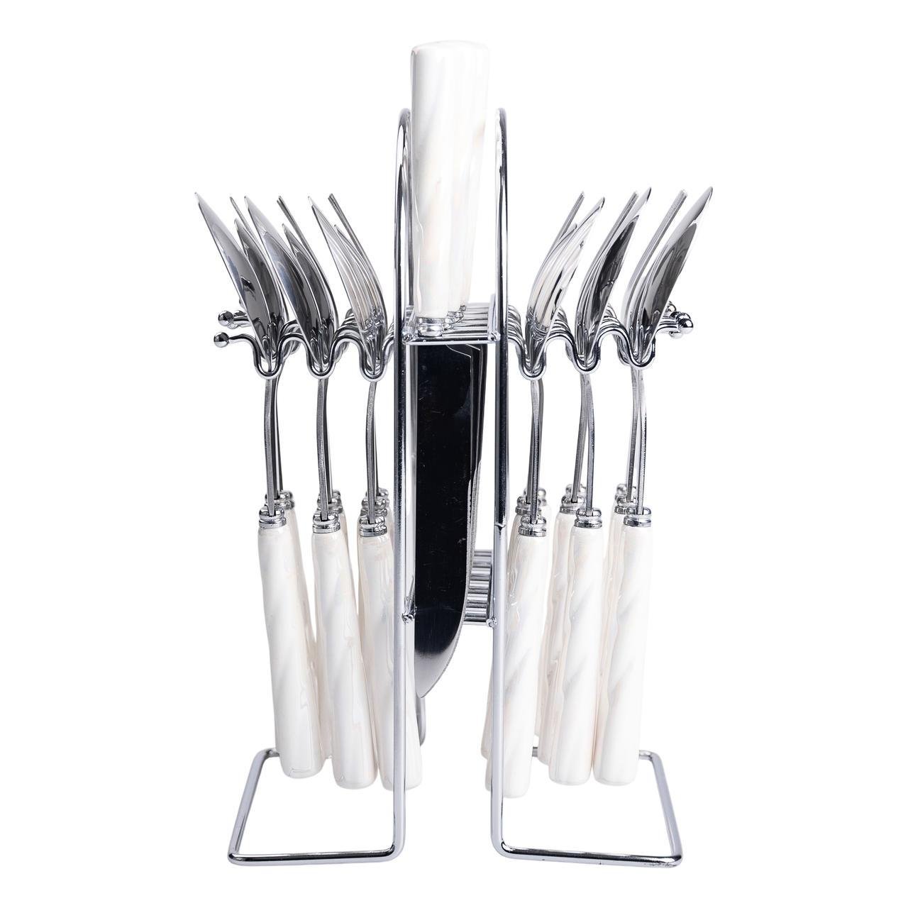 Набір столових приборів на підставці 24 пр. з керамічними ручками (HP-20-50) - фото 4