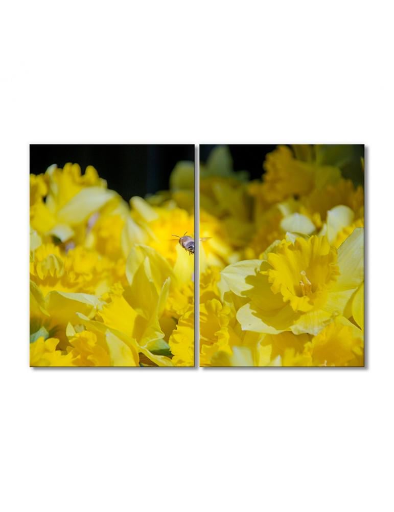 Картина модульная Пчела над растениями 2 модуля 40х60 см