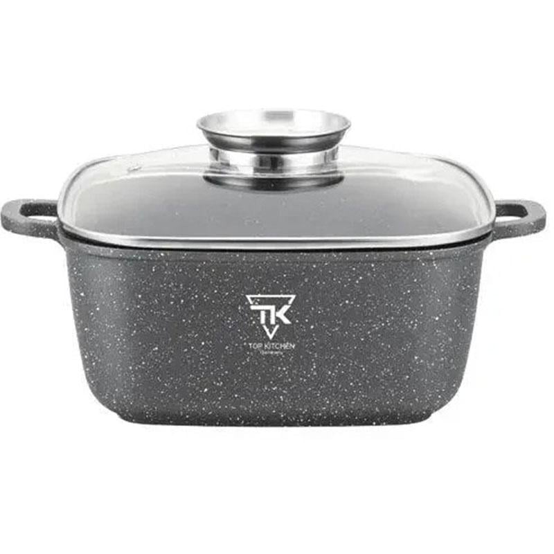 Кастрюля казан Top Kitchen с мраморным антипригарным покрытием 20 см 2,7 л Черный (TK15005)