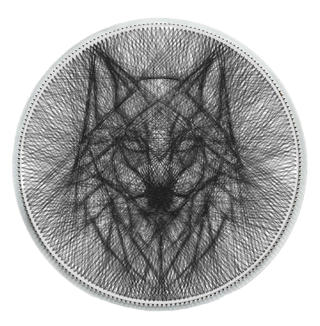 Картина нитками ArtLover String Art Волк 50 см (AL-k10002)