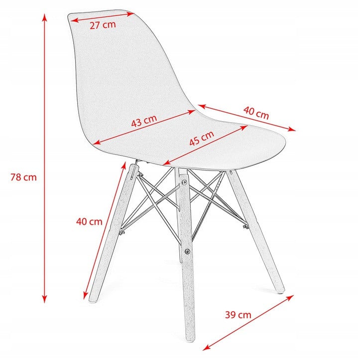 Комплект меблів JUMI Scandinavian Design стіл і стільці 2 шт. White/Black (2106) - фото 6