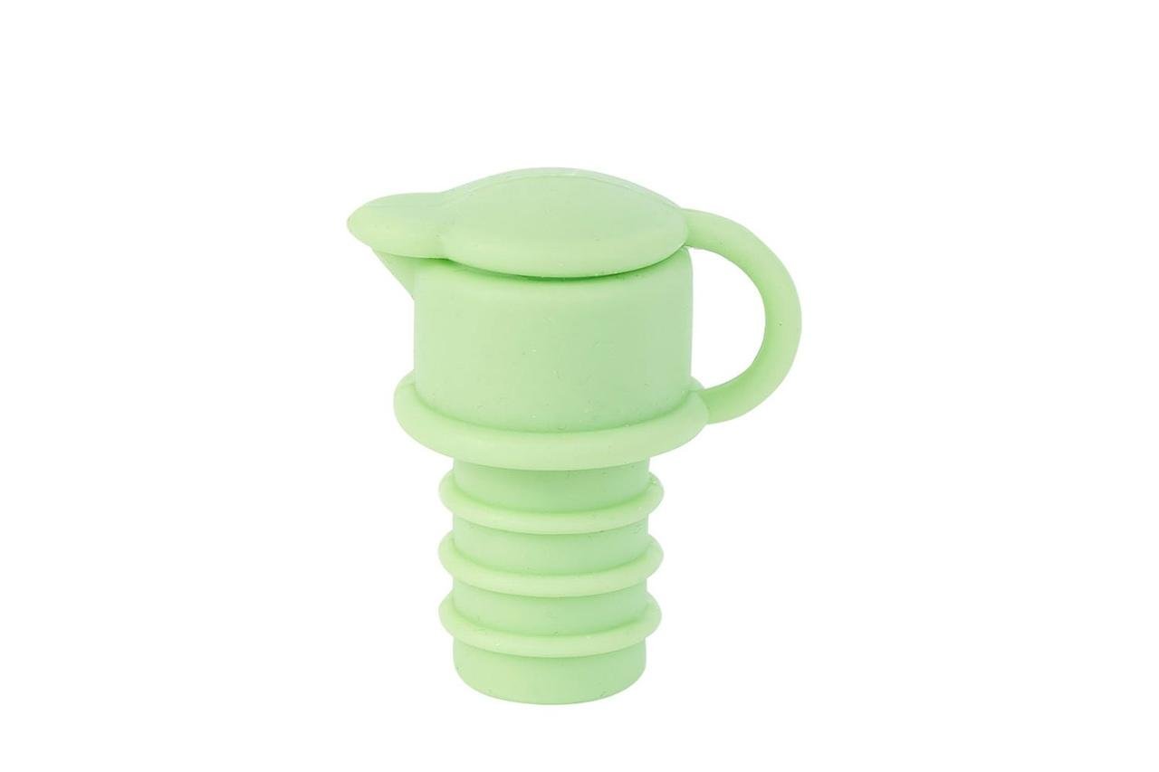 Пробка для пляшки Fissman 2x4,5 см із кришкою із силікону Зелений (PR-7640.3.WS)